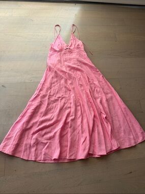 Pink Spaghetti Strap Maxi Sundress Size 1